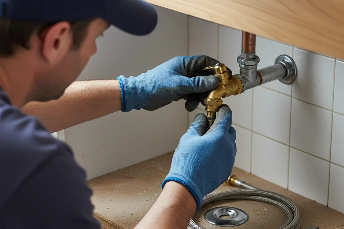 Shutoff valve and fitting work during Emergency Plumbing in Devens